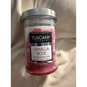 18 oz Tuscany Candle in the limited edition "Vanilla Rose" scent